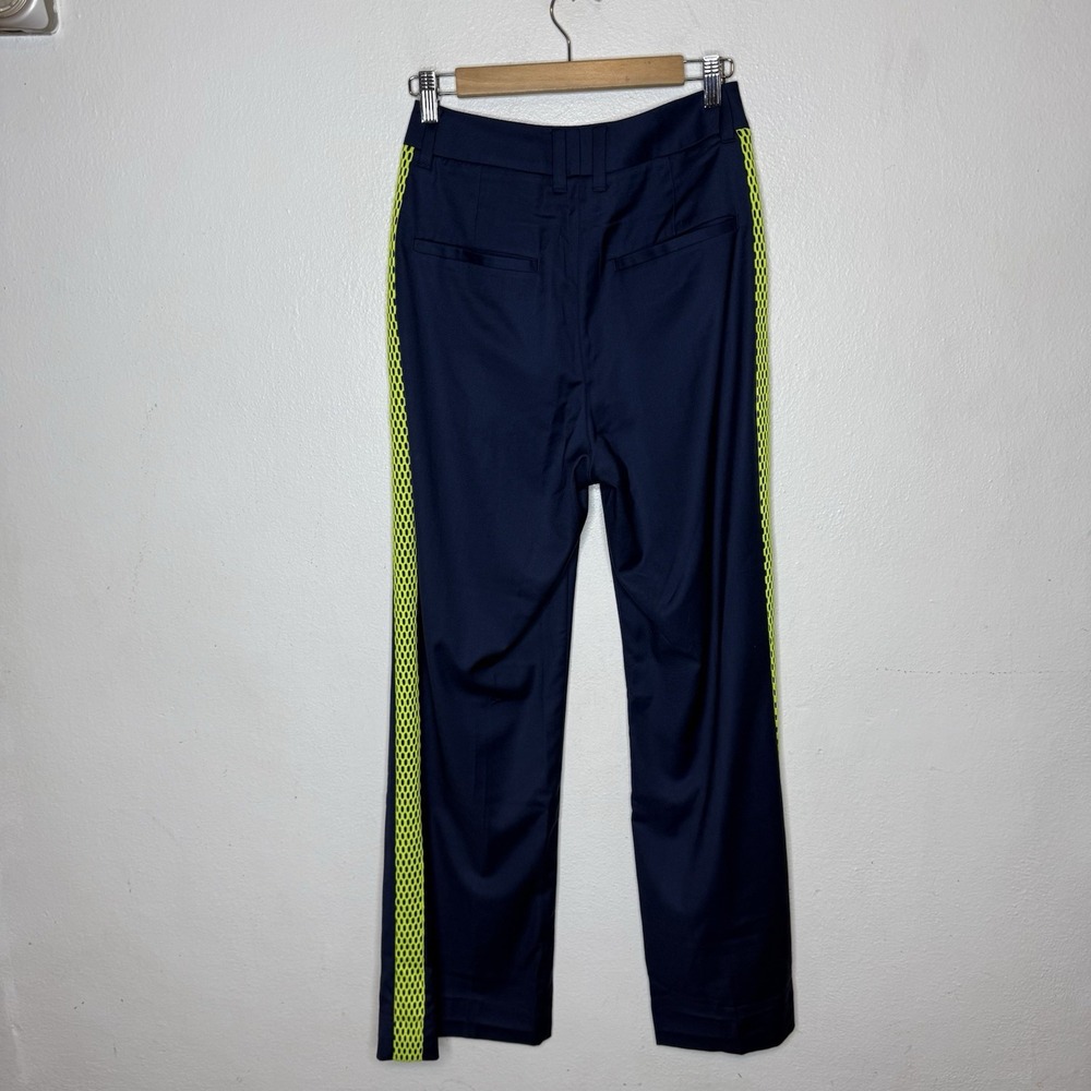 New Wildfang The Empower Colorblock Wide Leg Trouser Pants Blue Green Women's 2 - Picture 7 of 13